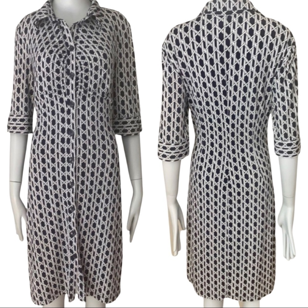 LAUNDRY BY SHELLI SEGAL Blue Jersey Dress